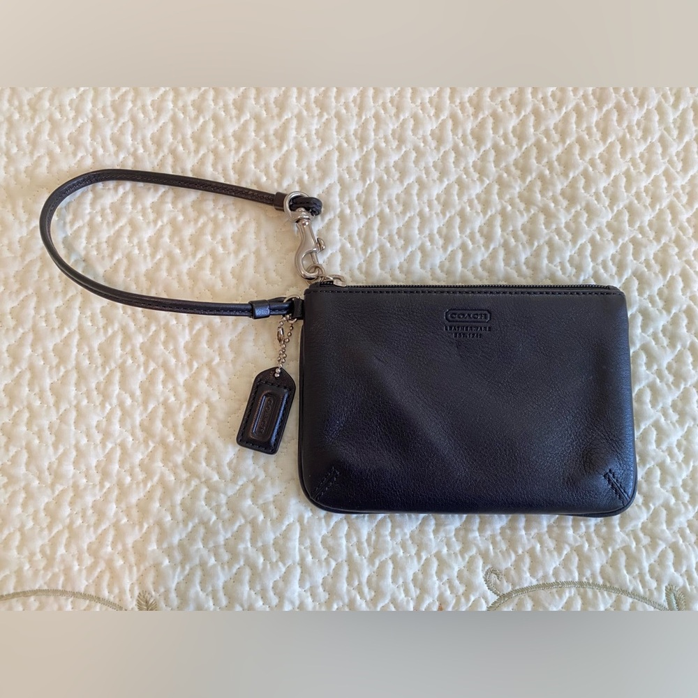 Coach Black Leather Wristlet